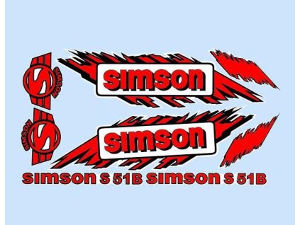 Sada nálepek SIMSON červená