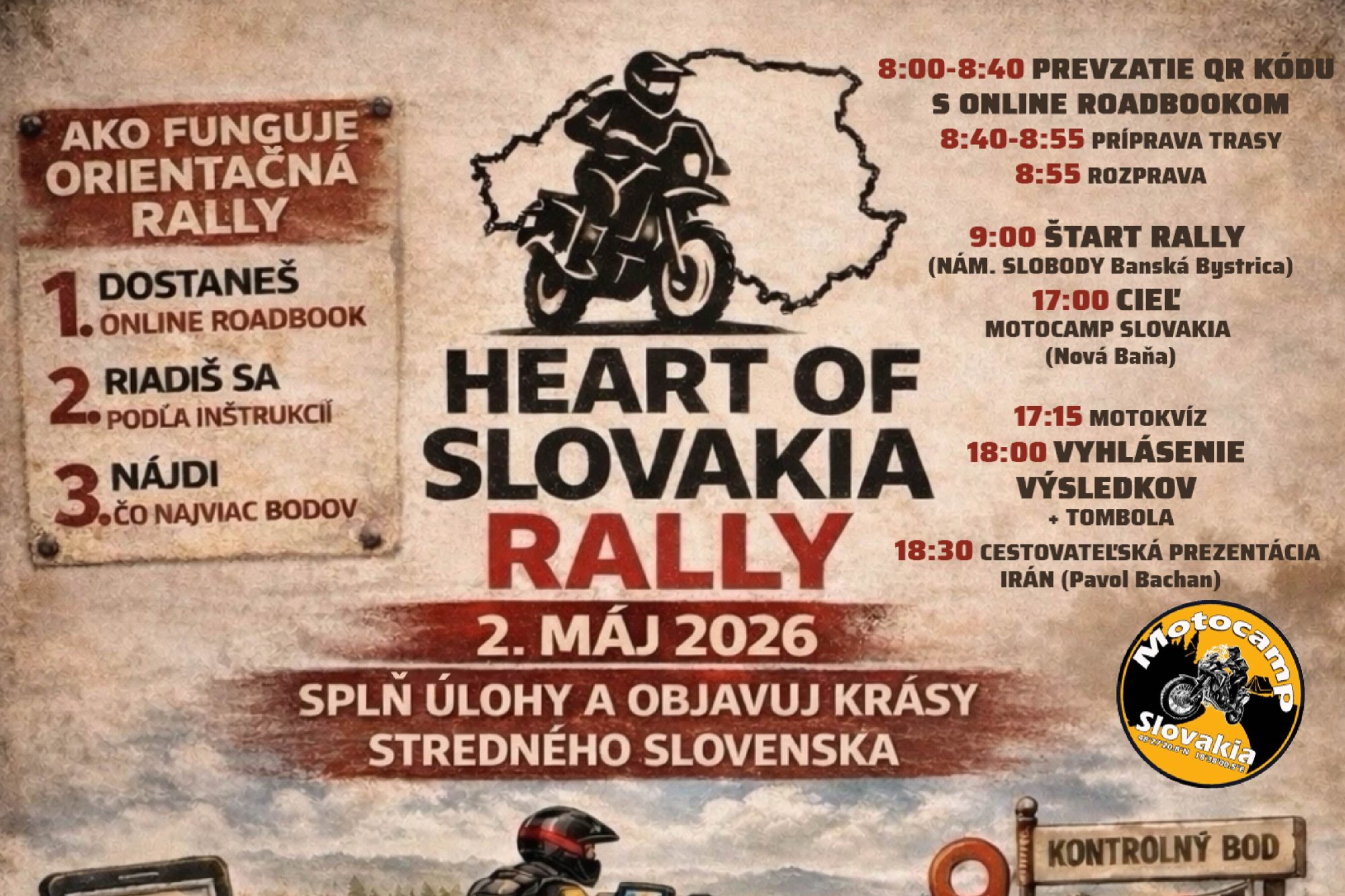 Heart of Slovakia Rally 2026: Objev střední Slovensko na motorce a zahraj si o body