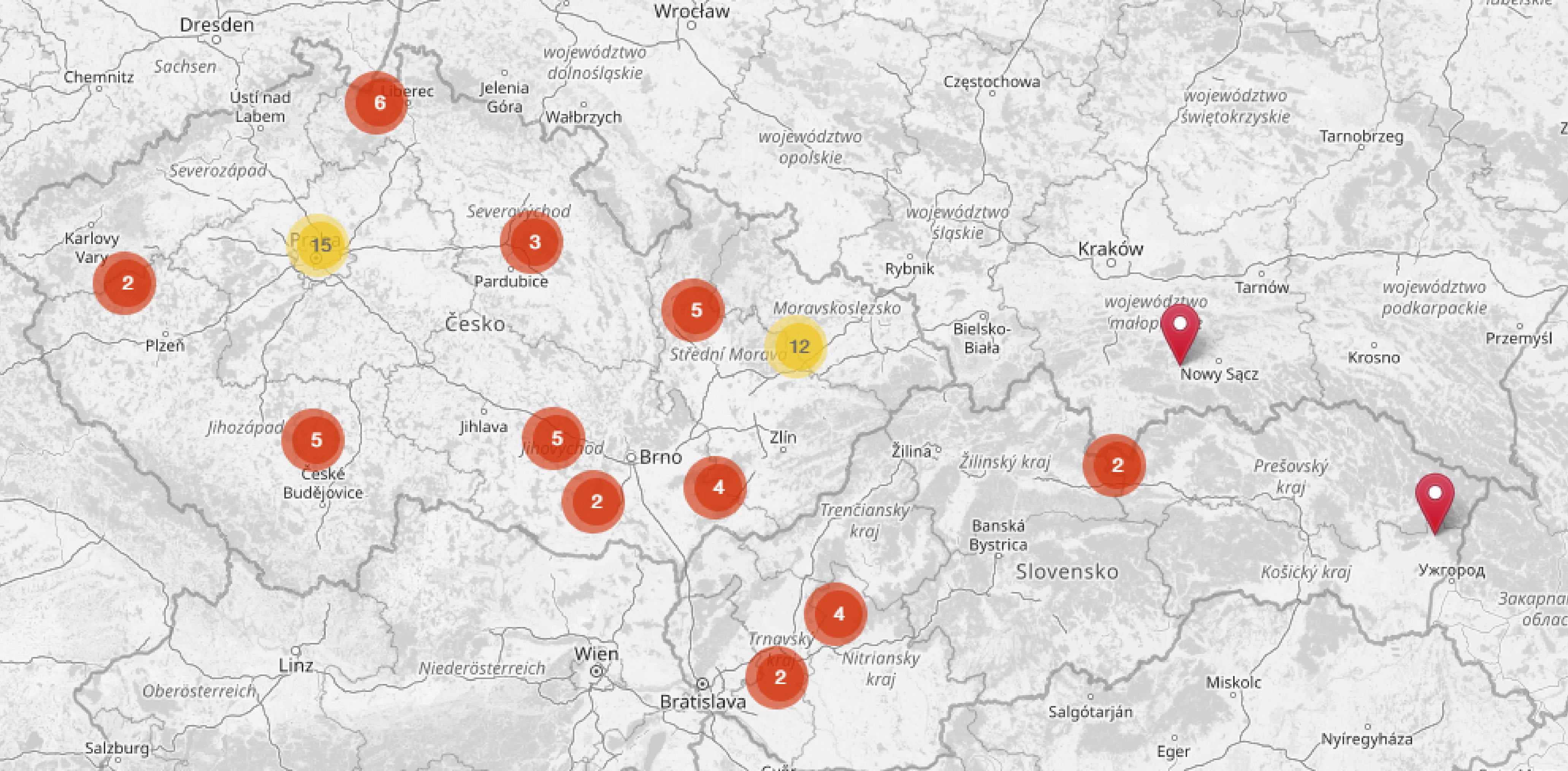 Mapa prodejních míst MOTOMAX