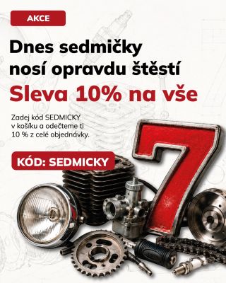 🍀 Dnes sedmičky opravdu nosí štěstí. Od 7. 7. nakoupíš na MOTOMAXU se slevou 10 % na všechno. Stačí v košíku zadat kód:👉...