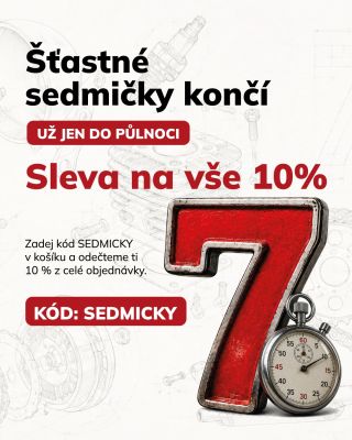 Dnes běží 7. den naší akce Šťastné sedmičky — a zároveň poslední šance využít slevu 10 %. Stačí v košíku zadat kód...