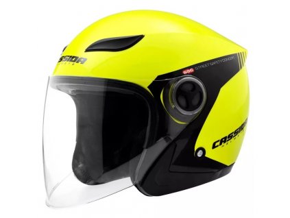 otevrena prilba na motorku cassida reflex safety cerno fluo zluta 44354