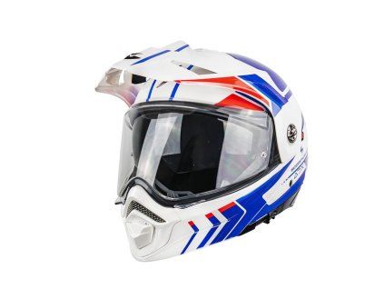 SCORPION PRILBA ADX-2 LEWIS BIELA-MODRÁ-ČERVENÁ