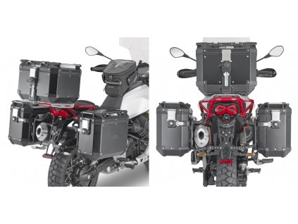 PLOR8203CAM trubkový nosič PL ONE-FIT sundavací pro Moto Guzzi V85 TT (19-23) pro boční kufry OBKN