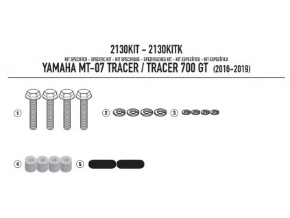2130KIT montážní sada Yamaha MT-07 Tracer (16-19), Tracer 700 (20-24)