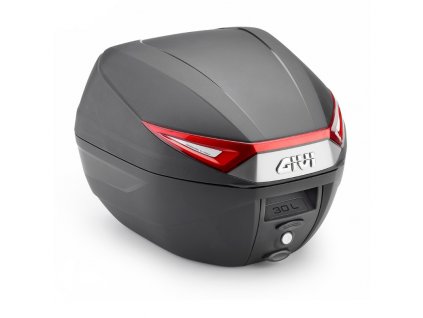 Horní kufr GIVI C30N Monolock 30L černý, červené odrazky