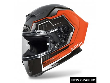 Integrální helma na motorku AIROH GP 550 S RUSH černo šedo oranžová