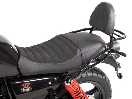 611558 00 01 Operka spolujezdce Moto Guzzi V7 Stone Special Edition (22 23) s nosicem, cerna
