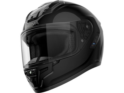 Mesh přilba s headsetem Phantom ANC, SENA (lesklá černá) (Velikost/Provedení M)