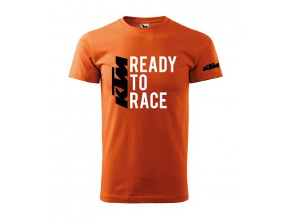 Pánské triko s motivem KTM - Ready to race 2, oranžové