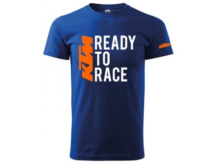 Pánské triko s motivem KTM - Ready to race 2, modré
