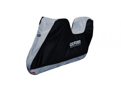 plachta na motorku Aquatex s prostorem na kufr, OXFORD (černá/stříbrná)