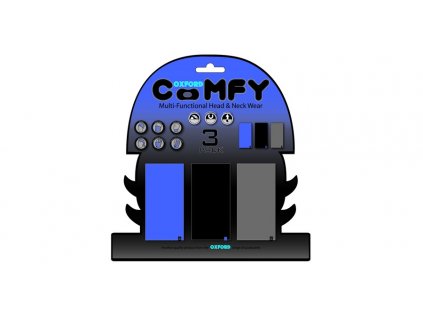 nákrčníky Comfy jednobarevné, OXFORD (sada modrý/černý/šedý, 1 ks od barvy)