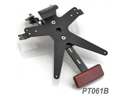 Nastavitelný držák SPZ RIZOMA FOX s osvětlením SPZ a odrazkou, "univerzální", černá (Velikost/Provedení Černá)