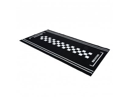 textilní koberec pod motocykl CAFE L, OXFORD (bílá/černá, rozměr 200 x 100 cm, splňující předpisy FIM)