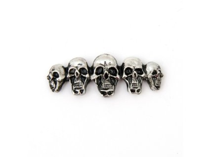 Samolepící emblém Highway Hawk SKULL IN LINE SMALL - řada 5-ti lebek - malý (Velikost/Provedení Chrom)