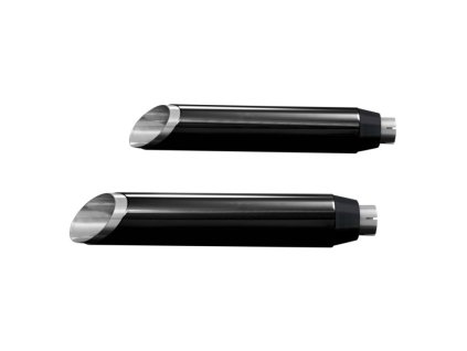 Výfukové koncovky / tlumiče Highway Hawk SLASHCUT, E-mark pro motocykly HARLEY-DAVIDSON FLSTF Fat Boy, FLSTN Softail Deluxe, černá (Velikost/Provedení Černá)