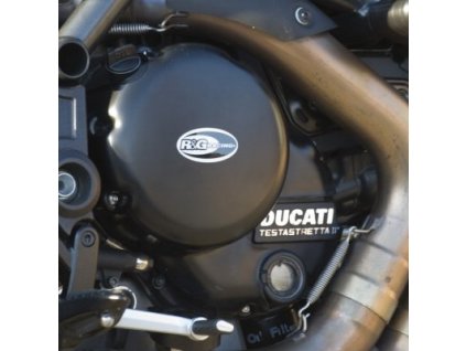 Kryty motoru RG Racing pro motocykly DUCATI Diavel (spojka+vodní čerpadlo), černé (pár)