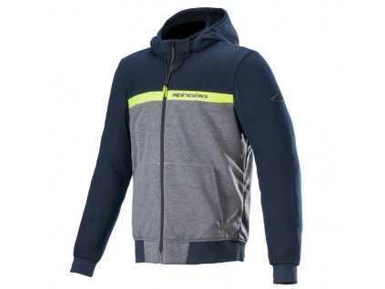 bunda CHROME STREET HOODIE, ALPINESTARS (modrá/šedá/žlutá fluo) 2024