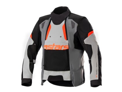 bunda HALO DRYSTAR, ALPINESTARS (světle šedá/tmavě šedá/černá/červená fluo) 2026 (Velikost/Provedení 3XL)