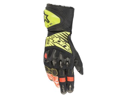 rukavice GP TECH 2, ALPINESTARS (černá/žlutá fluo/bílá/červená fluo) 2024