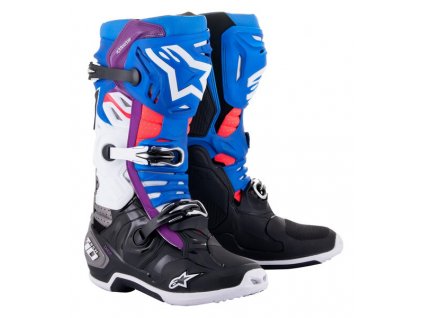 boty TECH 10 SUPERVENTED, ALPINESTARS, perforované (modrá/fialová/růžová/bílá/šedá/černá) 2024