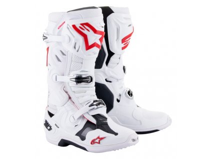 boty TECH 10 SUPERVENTED, ALPINESTARS, perforované (bílá/červená/černá) 2024