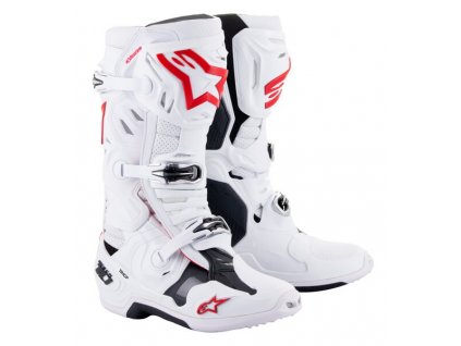 boty TECH 10 SUPERVENTED, ALPINESTARS, perforované (bílá/červená/černá) 2025 (Velikost/Provedení 40,5)
