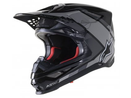 přilba SUPERTECH S-M10 CARBON META2, ALPINESTARS (černá/šedá lesklá) 2023