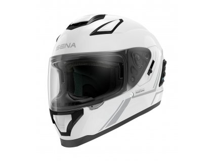 Mesh přilba s headsetem Stryker, SENA (lesklá bílá) (Velikost/Provedení XL)