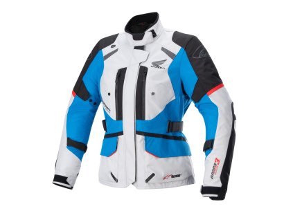 bunda STELLA ANDES DRYSTAR HONDA kolekce, TECH-AIR 5 kompatibilní, ALPINESTARS, dámská (světle šedá/černá/modrá/červená) 2025 (Velikost/Provedení S)