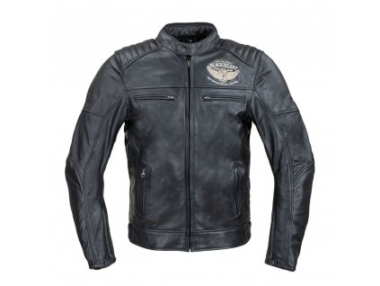 Pánská kožená bunda W-TEC Black Heart Wings Leather Jacket