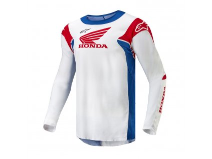 dres RACER ICONIC HONDA kolekce, ALPINESTARS (bílá/modrá/červená/černá) 2024