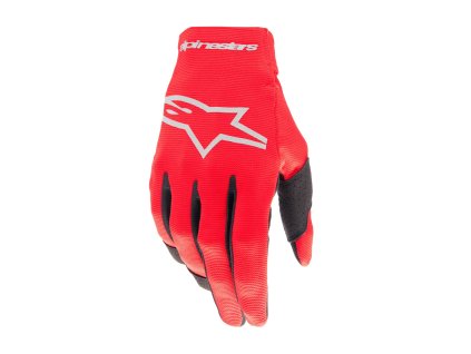 rukavice RADAR, ALPINESTARS, dětské (červená/stříbrná) 2026 (Velikost/Provedení L)