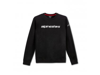 mikina LINEAR CREW FLEECE, ALPINESTARS (černá/bílá)