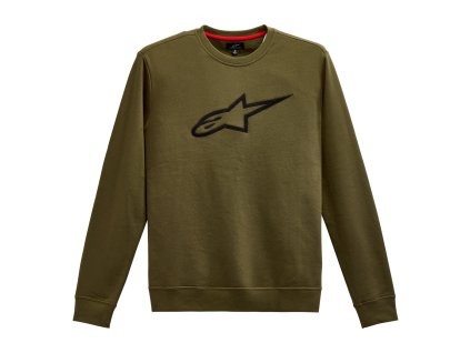 mikina AGELESS CREW FLEECE, ALPINESTARS (zelená/černá)