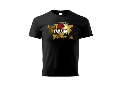 Pánské triko s motivem YAMAHA GOLD černé