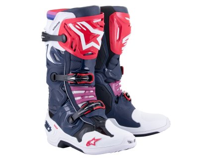boty TECH 10 SUPERVENTED, ALPINESTARS, perforované (tmavě modrá/bílá/červená/fialová) 2026 (Velikost/Provedení 48)