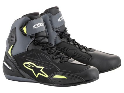 boty FASTER-3 DRYSTAR, ALPINESTARS (černé/šedé/žlutá fluo) 2024