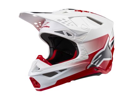 přilba SUPERTECH S-M10 UNITE, ALPINESTARS (červená/bílá) 2026 (Velikost/Provedení XS (obvod 53 - 54 cm))
