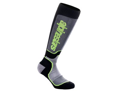 ponožky MX PLUS, ALPINESTARS (černá/šedá/žlutá fluo) 2024