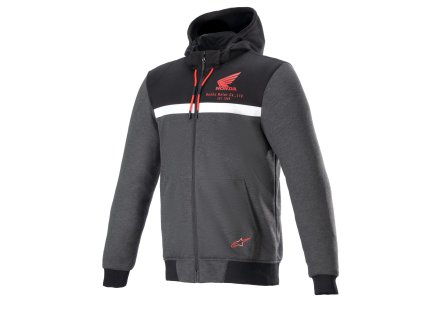 bunda CHROME STREET HOODIE HONDA kolekce, ALPINESTARS (černá/šedá/červená) 2024