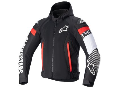 bunda ZACA AIR WATERPROOF, ALPINESTARS (černá/bílá/červená fluo) 2026 (Velikost/Provedení 2XL)