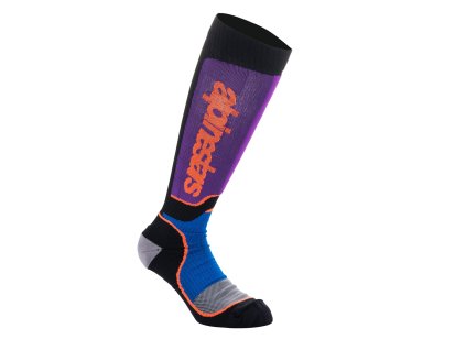 ponožky MX PLUS, ALPINESTARS (černá/oranžová/fialová/modrá/šedá) 2024