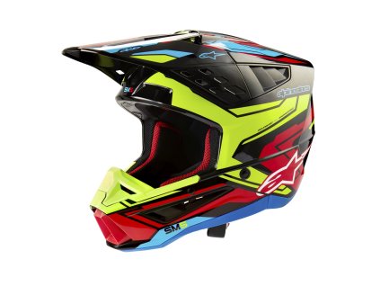 přilba S-M5 ACTION 2, ALPINESTARS (žlutá fluo/červená fluo) 2026 (Velikost/Provedení S (obvod 55 - 56 cm))