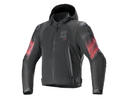bunda ZACA AIR VENOM WATERPROOF, ALPINESTARS (černá/červená fluo) 2026 (Velikost/Provedení XL)