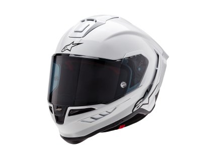přilba SUPERTECH R10 SOLID, ALPINESTARS (bílá/matný karbon) 2026 (Velikost/Provedení S (obvod 55 - 56 cm))