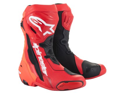 boty SUPERTECH R, ALPINESTARS (červená fluo/červená) 2026 (Velikost/Provedení 38)