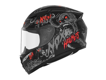 přilba N731 ZUMBI, NOX, dětská (černá matná,červená) 2025 (Velikost/Provedení S (obvod 47 - 48 cm))