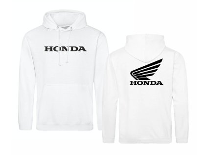 vyrp11 984mikina s potlacou moto honda kridlo logo biela